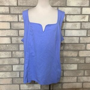 AVA & VIV periwinkle 4X tank with Sweetheart neckline. NWT